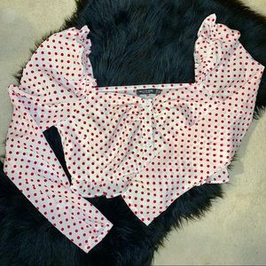 Red Polka Dot Crop Top (Nasty Gal)